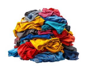 Sorting and organizing laundry pile at home action isolated on transparent background, png