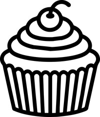 Cake and Dessert Icons – Cupcake and Sweet Dessert Sketch Illustrations