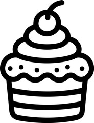 Cake and Dessert Icons – Cupcake and Sweet Dessert Sketch Illustrations