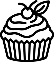Cake and Dessert Icons – Cupcake and Sweet Dessert Sketch Illustrations