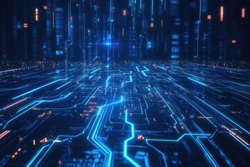 Obraz premium Futuristic circuit board pathway