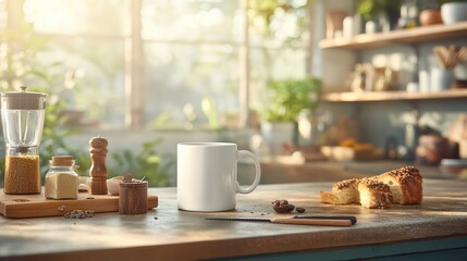 Cozy kitchen morning scene