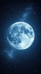 Fototapeta premium Ethereal moon in a starry night sky celestial sphere lunar surface cosmic background serene space exploration