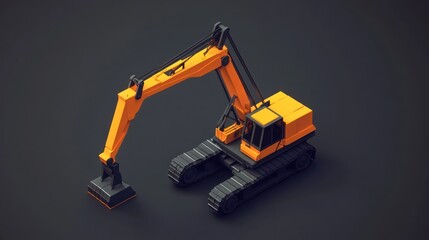 3D Model of a Construction Excavator