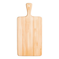 Wooden Cutting Board with Handle for Cooking and Food Preparation in Kitchen, Isolated Background