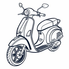 vintage scooter vector illustration