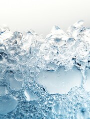 Obraz premium Fresh water with bubbles and ice fragments.