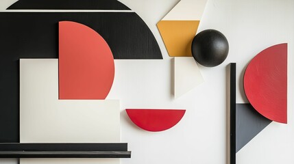 Obraz premium Geometric shapes, vibrant colors, modern art wall decor
