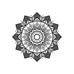 Intricate Mandala Artwork: This mandala, crafted in an elegant grayscale, radiates a sense of peace and mindful creativity, showcasing a fusion of geometric designs and artistic flair.