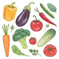 set of vegetables