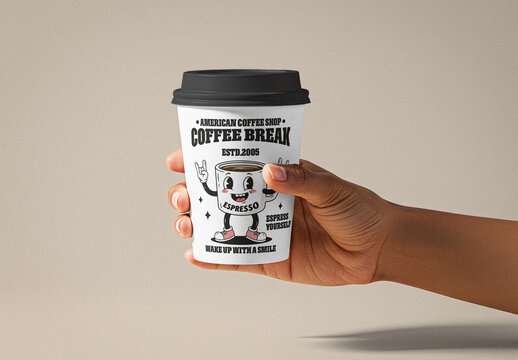 Hand Holding Coffee Cup Mockup