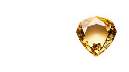 Golden gemstone, jewelry stone, luxury treasure, wealth, cut out transparent