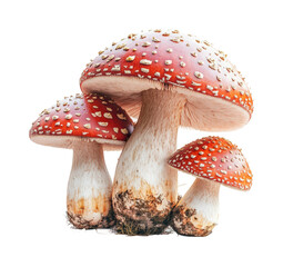 Obraz premium Mushroom growth showcase forest floor nature isolated on transparent background, png