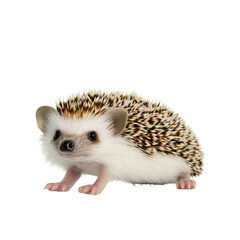 Obraz premium Adorable Close-Up of a Hedgehog on a White Background with Soft Focus Effect