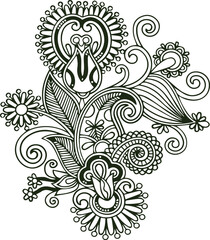 Beautiful flower art and mandala vector design