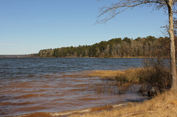 Lake Tyler near Whitehouse TX on Windy Winter Afternoon