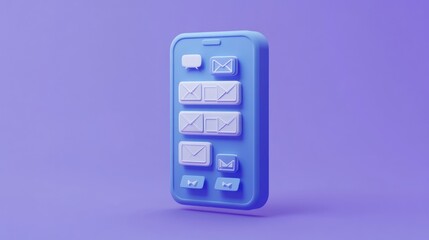 Obraz premium 3D Smartphone Displaying Messaging Apps