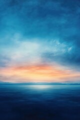 Fototapeta premium Serene expanse of ocean meeting the horizon under a pastel sky creating a tranquil and calming atmosphere with a peaceful mood