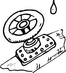 Hand drawn pipeline doodle. Sketch style icon. Decoration element. Isolated on white background. Flat design. Vector illustration