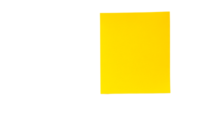Rectangular yellow card on black background, cut out transparent