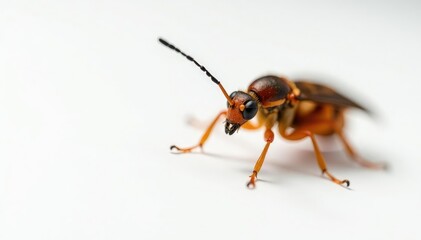 Close-up of single insect on pure white background, entomology, clean, invertebrate