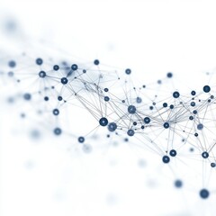 Abstract network connection with nodes and lines on a bright background representing technology innovation and scientific advancement for modern communication