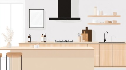 Modern Kitchen Interior Design Illustration