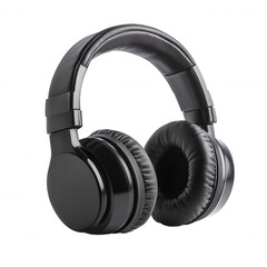 Black over-ear headphones with padded ear cushions, designed for comfort and high-quality sound