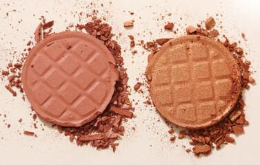 Broken Bronzer and Blush Cosmetics Close up