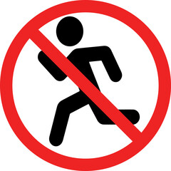 Do Not Running Sign Icons – Prohibited Running Symbols for Safety Warnings