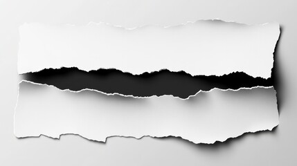 white torn paper effect where a single sheet of paper is ripped horizontally into two distinct parts.