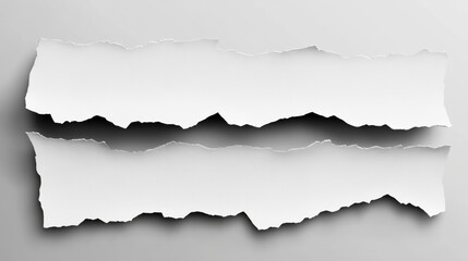 white torn paper effect where a single sheet of paper is ripped horizontally into two distinct parts.