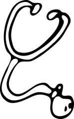Hand drawn Stethophonendoscope doodle. Sketch pets icon. Decoration element. Isolated on white background. Vector illustration