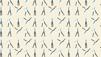 Medical Professionals Pattern: Repeating Healthcare Figures Vector Illustration