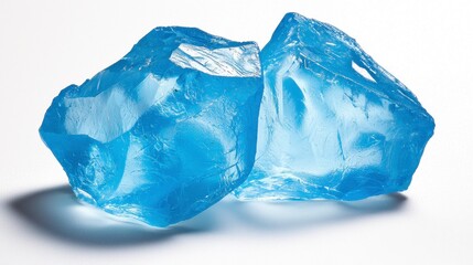 Obraz premium Ice Cubes on White Background