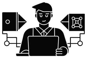 Digital Information Technology and Programming Vector

