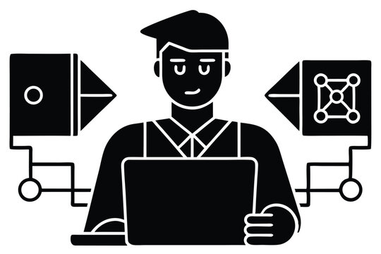 Digital Information Technology and Programming Vector

