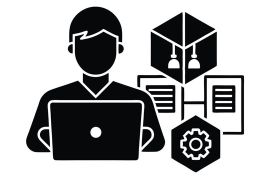 Digital Information Technology and Programming Vector


