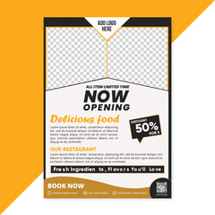 Creative modern food and restaurant flyer design template