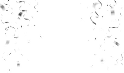 Realistic shiny decorative falling confetti isolated on transparent background