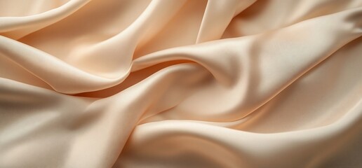 Obraz premium Soft, peach-toned fabric with luxurious, flowing folds