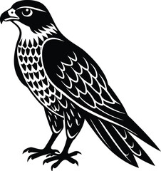 Fototapeta premium Beautiful black Hawk Bird vector silhouette art this is an editable and printable vector eps file