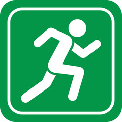 Running Direction Sign Icons – Emergency Exit and Movement Symbols