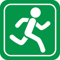 Running Direction Sign Icons – Emergency Exit and Movement Symbols