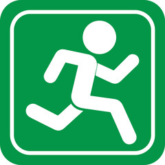 Running Direction Sign Icons – Emergency Exit and Movement Symbols