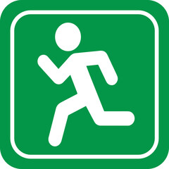 Running Direction Sign Icons – Emergency Exit and Movement Symbols