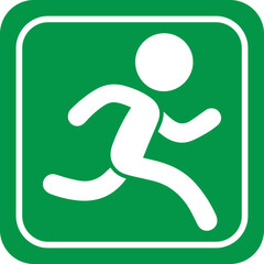 Running Direction Sign Icons – Emergency Exit and Movement Symbols