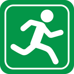 Running Direction Sign Icons – Emergency Exit and Movement Symbols