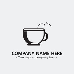 Cup illustration black and white for logo company vector image
