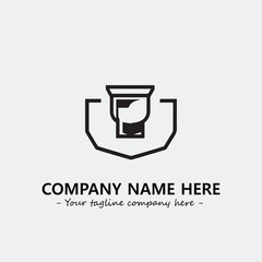 Cup illustration black and white for logo company vector image
